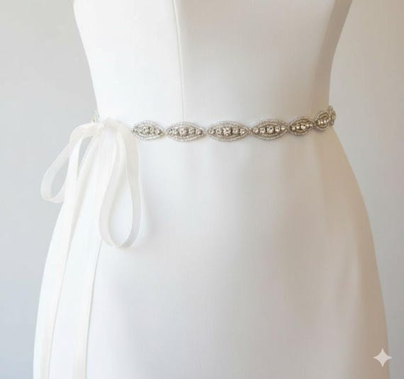 Rhinestone Bridal Sash Belt: Wedding Dress Accessory (50cm  display picture 1
