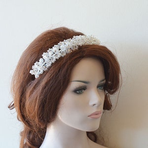 Crystal Bead Wedding Tiara: Bridal Hair Crown Headpiece