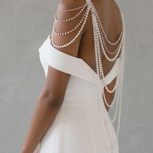 Handmade Pearl Bridal Shoulder Necklace: Wedding Jewelry
