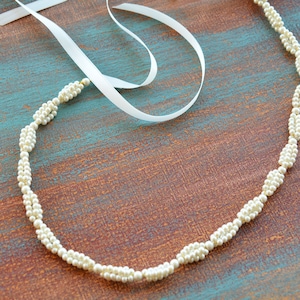 Pearl Belt, Beaded Belt, Pearl Strap, Individual Belt