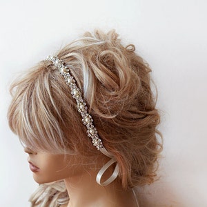 Crystal and Pearls Hairpiece For Wedding, Bridal Hair Accessories, Headpiece for Bride image 2