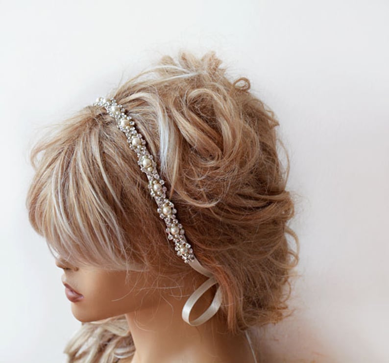 Crystal and Pearls Hairpiece For Wedding, Bridal Hair Accessories, Headpiece for Bride image 2