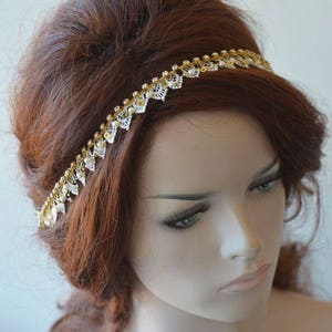 Handmade Lace Rhinestone Wedding Headband: Vintage Bridal Hair Accessory