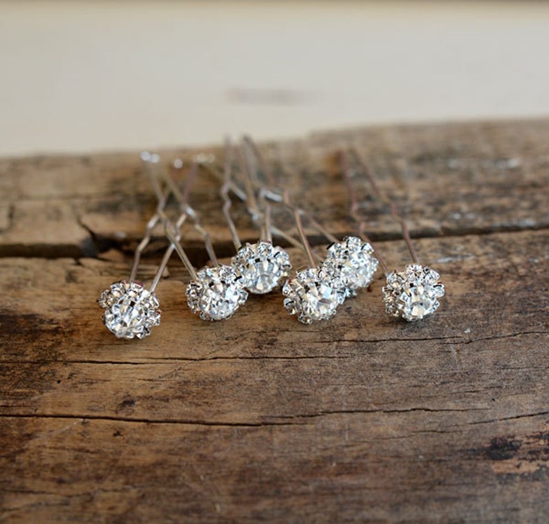Wedding Hair pins Rhinestone Hair Pins Bridal Hair Pin Etsy