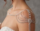 Handmade rhinestone Bridal Shoulder Necklace: Wedding Dress Accessory