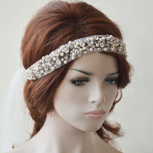 Pearl Hair Piece For Wedding, Bridal Rhinestone Hair Accessories