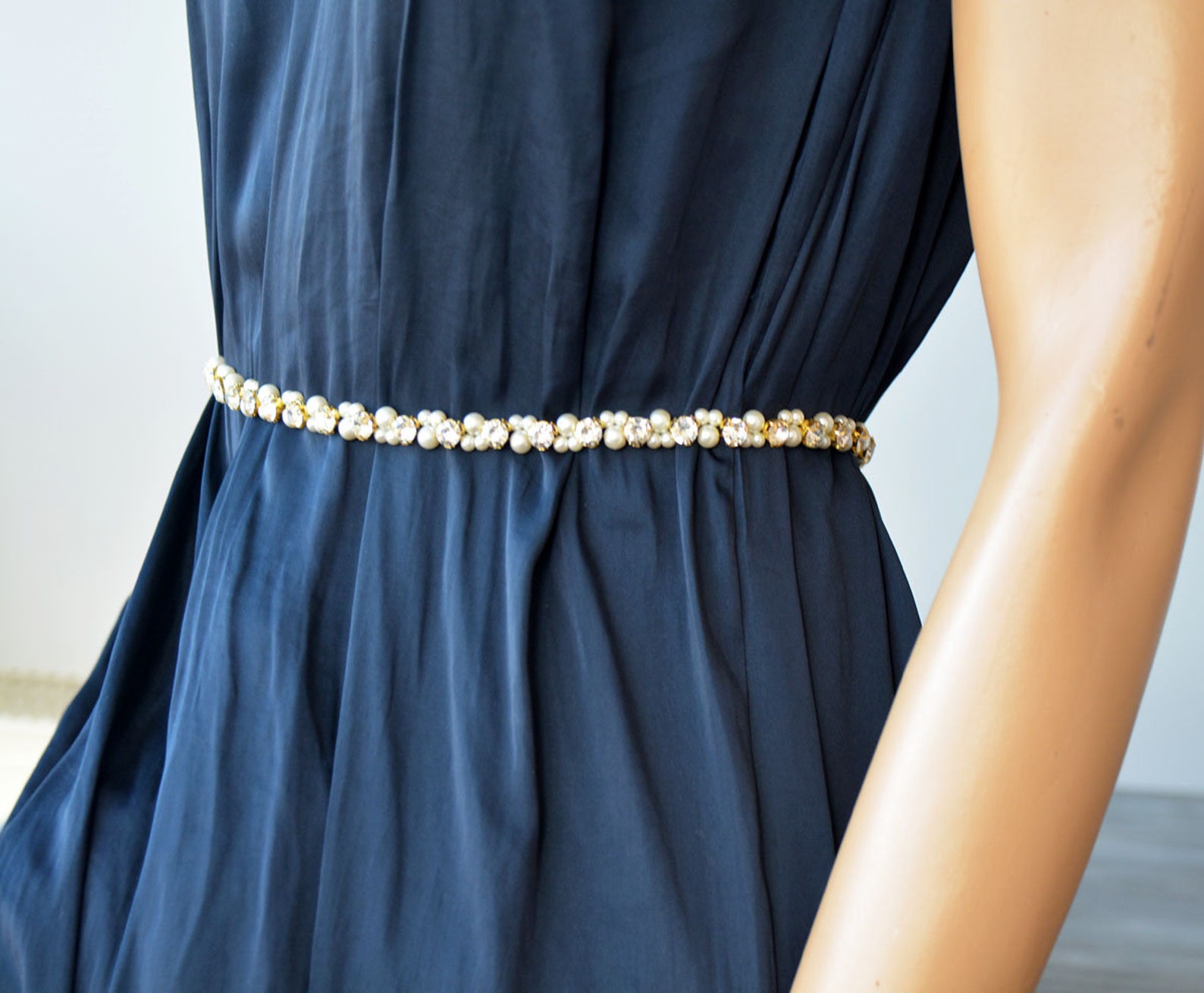 Wedding Dress Belt Pearl Bridal Belt Thin Wedding Belts Etsy