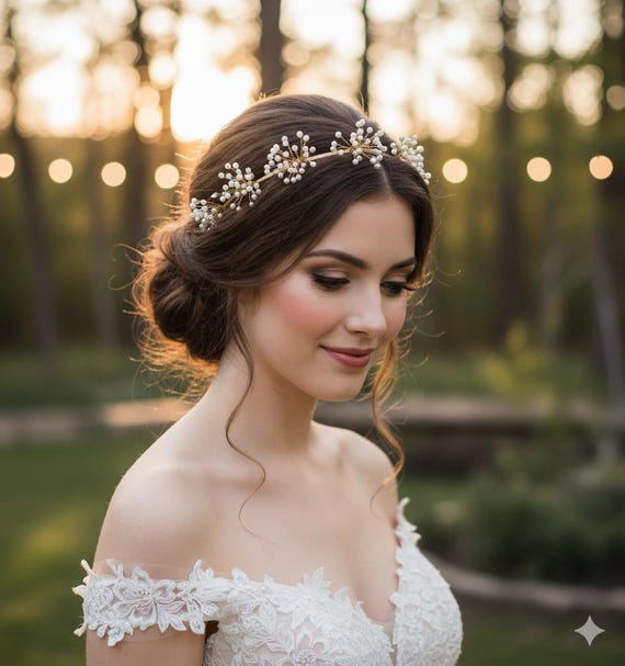 Tiara vintage with pearl Amazon.com: Aimimer Ivory Pearl Tiara Crown 3 Pcs Vintage  main image 3