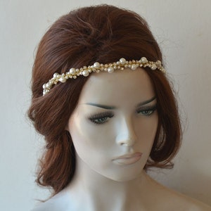Crystal Wedding Crown for Bride, Bridal Pearl Tiara Hair Piece