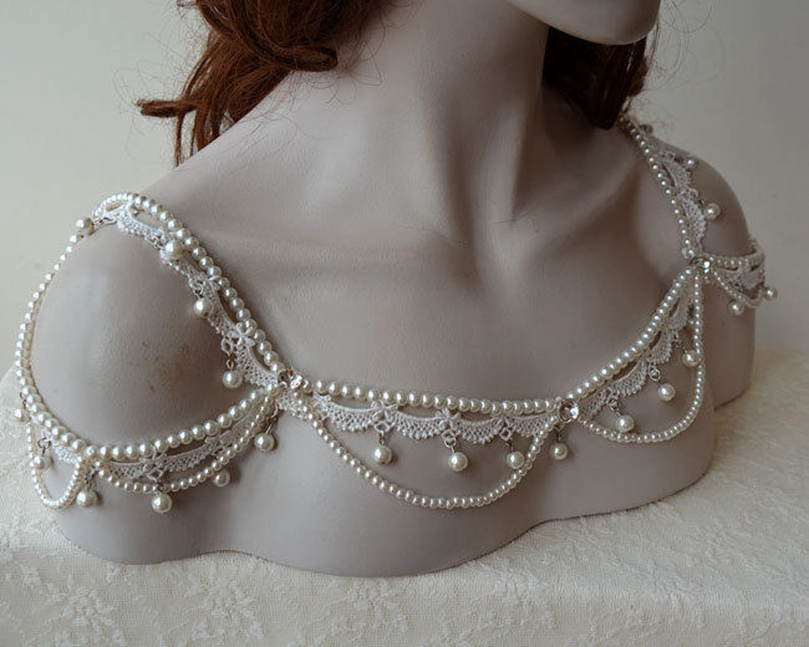 Lace Dress Shoulder Necklace Bridal Shoulder Necklace Etsy
