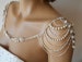 Wedding Shoulder Necklace, Pearl Shoulder Jewelry For Bridal, Crystal Wedding Dress Shoulder Necklace, Body Accessory For Wedding Dress 