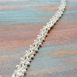 Handmade Pearl Rhinestone Wedding Belt: Bridal Dress Sash