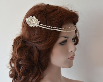 Pearl Wedding Hair Accessories, Crystal Bridal Headpiece, Lace Bridal Hair Piece