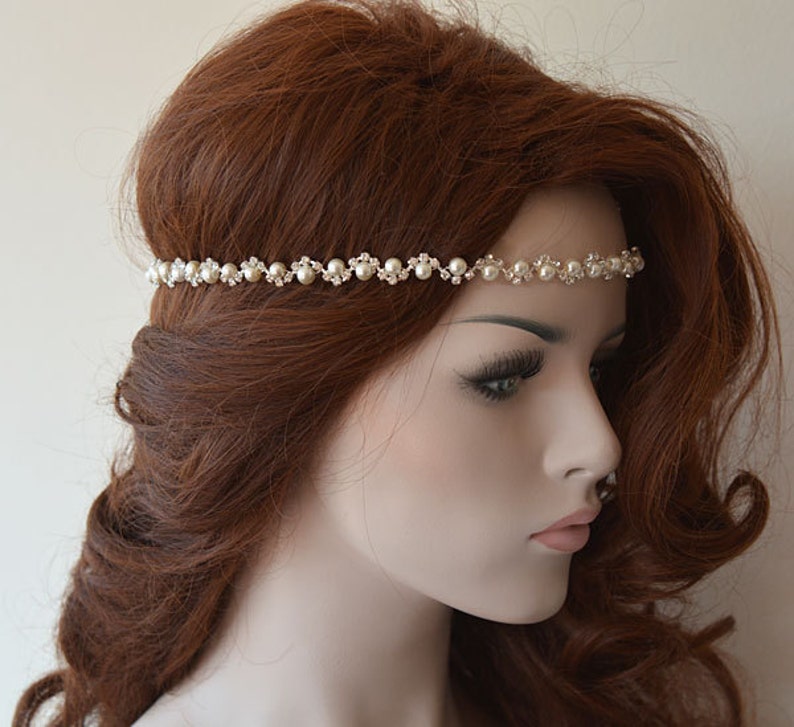 Wedding Headband Rhinestone and Pearl Headbands Bridal Etsy