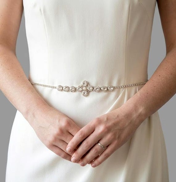 Handmade Satin Bridal Belt with Rhinestones - One Size Fits Most Mandala Crafts Black Wedding Belt for Bride Dress - Plain  main image 4