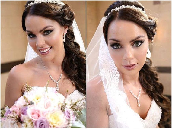 Pearl Bridal Headpiece Pearl Double Wedding Headband Wedding Etsy