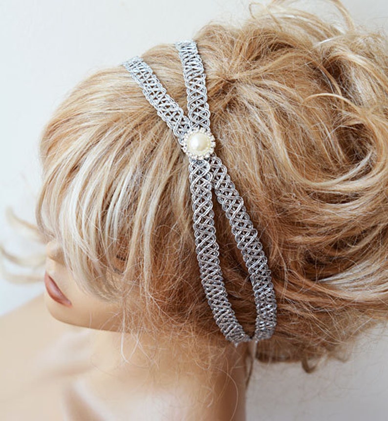 Silver Color Double Headband Unique Gifts For Women Hair image 3