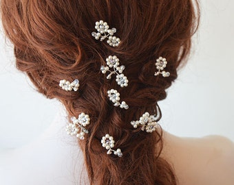 Bridal  Pearl Hair Pin, Wedding Ivory Hair Pin, Hair Pins for Wedding, Hair Piece, Bridal Hair Accessory, Set of 8 Pearl Hair Pins