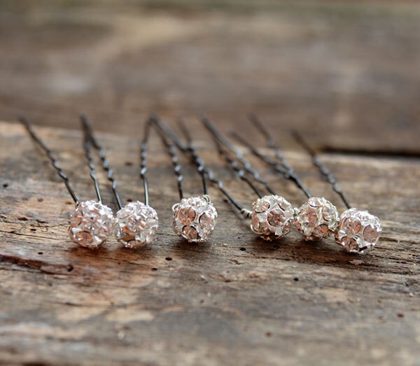 Silver Rhinestone Wedding Hair Pins, Prom Hair Accessories  display picture 2