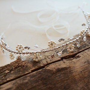 Pearl Wedding Hair Accessories, Crystal Bridal Hair Piece image 3