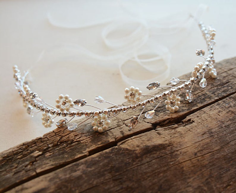 Pearl Wedding Hair Accessories, Crystal Bridal Hair Piece image 3