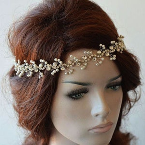 Pearl Headpiece For Bride, Rhinestone and Pearl Bridal Hair Piece, Headpiece For Wedding image 7