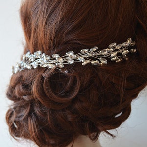 Rhinestone Wedding Headband: Silver Bridal Hair Jewelry