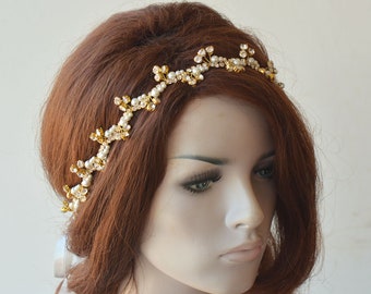 Rhinestone and Pearl Wedding Headpiece, Bridal Accessories For Bride