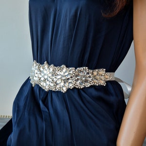 Bridal Rhinestone Wedding Dress Belt - Elegant Crystal Bridal Sash
