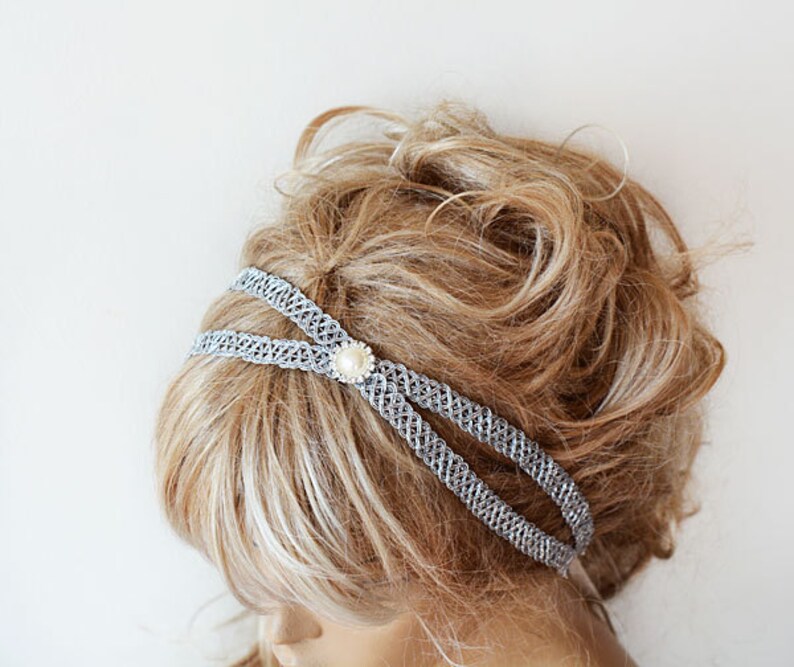 Silver Color Double Headband Unique Gifts For Women Hair image 1