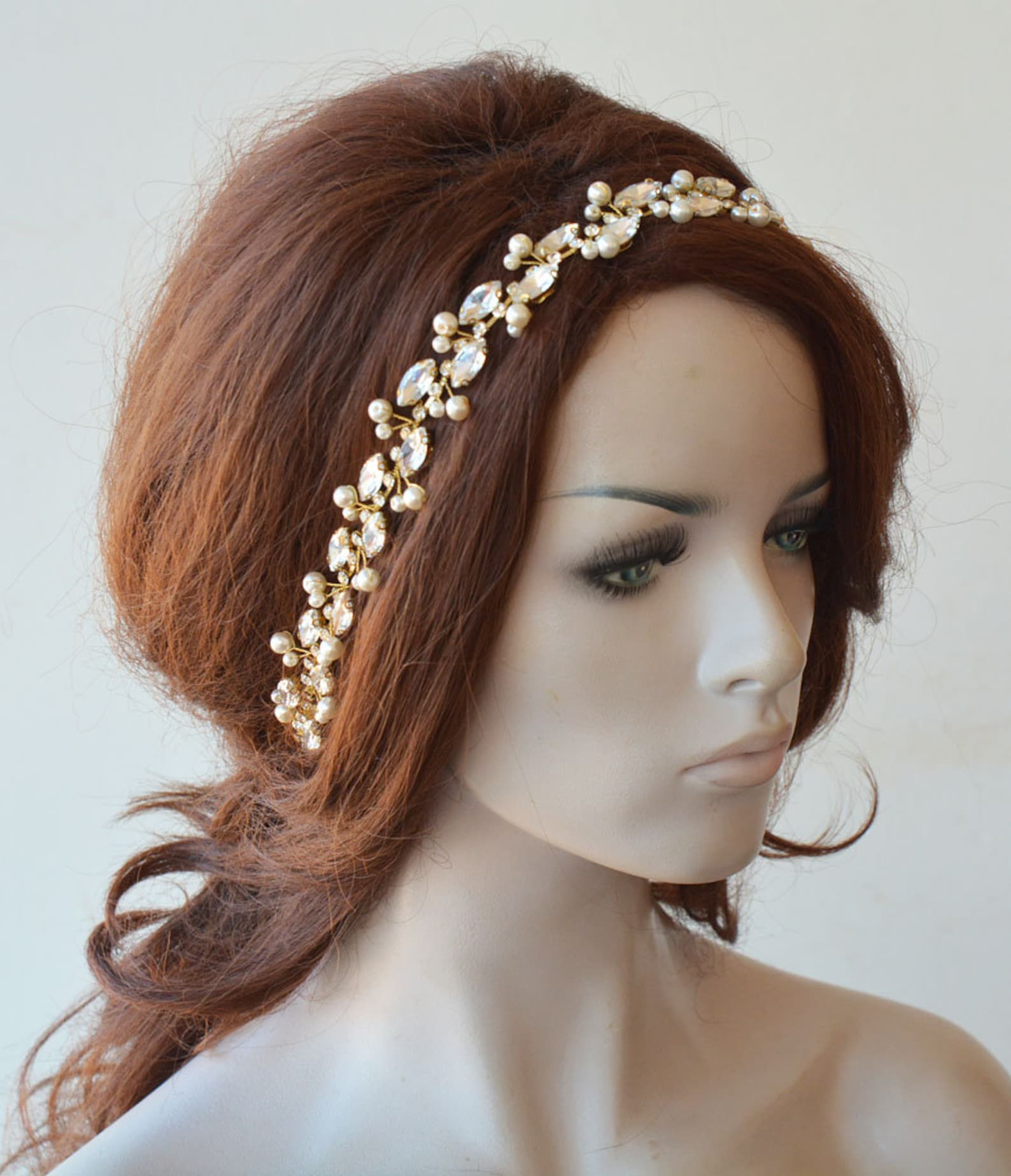 Bridal Headband Crystal and Pearls Wedding Headpiece for Etsy