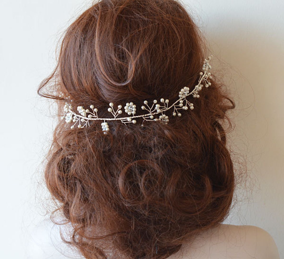 bridal hair with headpiece