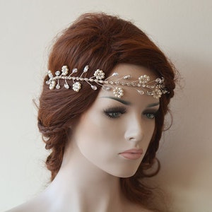 Pearl Wedding Hair Accessories, Crystal Bridal Hair Piece image 5
