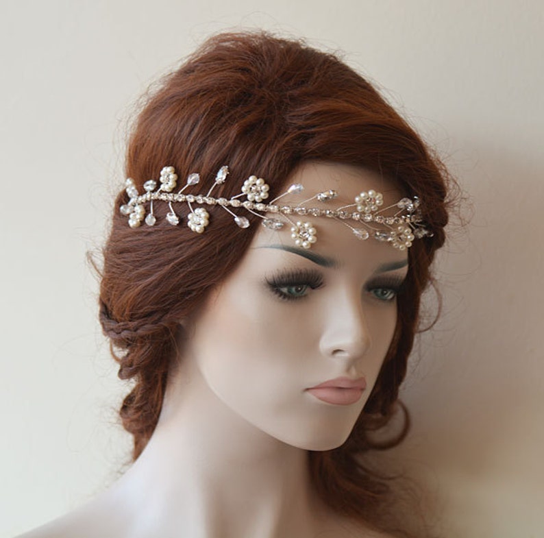Pearl Wedding Hair Accessories, Crystal Bridal Hair Piece image 5