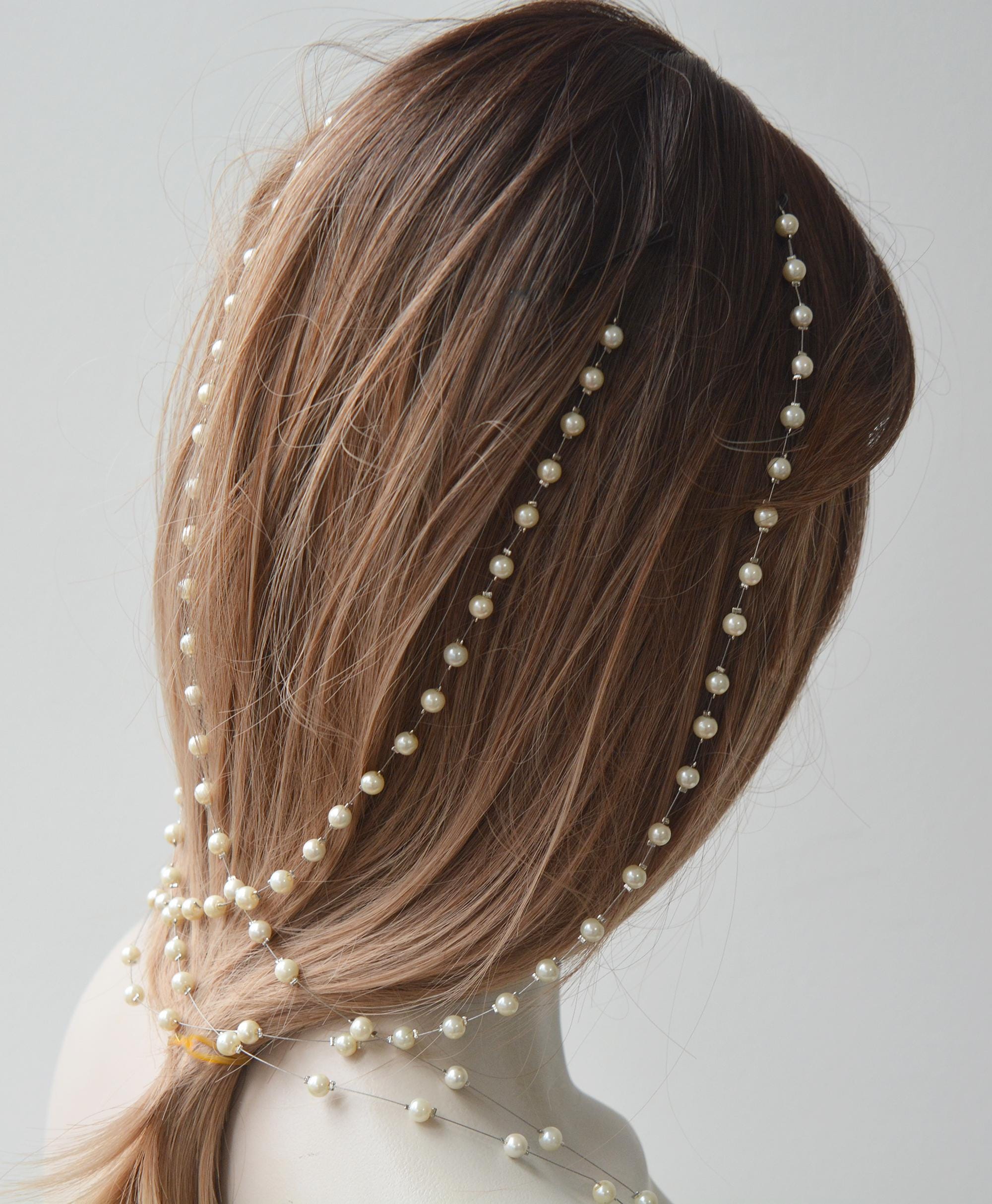 Pearl Hair Chain: Bridal Wedding Hair Accessory - Etsy display picture 1