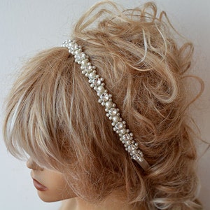 Pearl halo headband in ivory main image 0