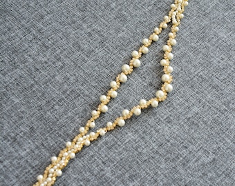 Handgemachte Perlen- und Strassgürtel für Hochzeitskleid, elegantes und klassisches Hochzeitsaccessoire, Vintage-Stil