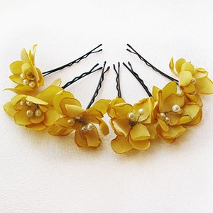 Yellow Flower Hair Clip: Bridal Wedding Hair Accessory