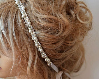 Wedding  Hair Accessories For Bride, Rhinestone and Pearl Hair Piece