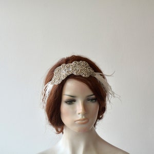 The Flapper Diamante 20's Party Pendant Headpiece - Silver