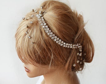 Rhinestone Hair Piece For Wedding, Crystal Bridal Hair Accessories