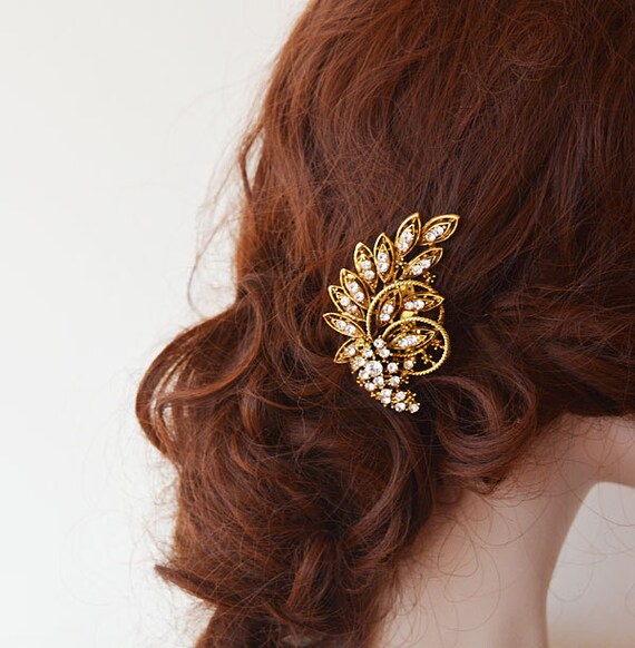 Gold Ornate Hair Accessory with Rhinestones Amazon.com : AOZUO 6 Pcs Rhinestone Star Moon Hair Clips  main image 4