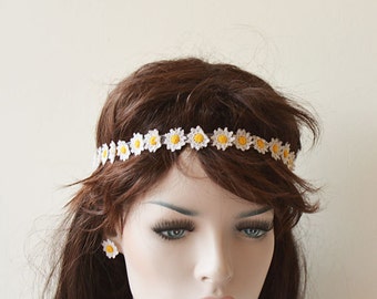 Lace Crochet Daisy Flower Wedding Hair Accessories, Bridal Hair Accessories