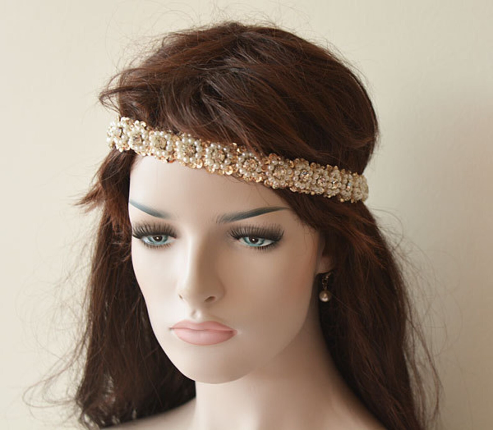 Wedding Hair Accessory Bridal Headband Sequins Beads Etsy