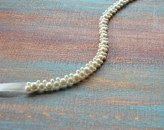 Wedding Pearl Belt, Sash Belt, Wedding Dress Belt, Bridal Pearl Thin  Sash, Belt for Wedding Dress, Skinny Pearl Sash,  Belt for For Bride