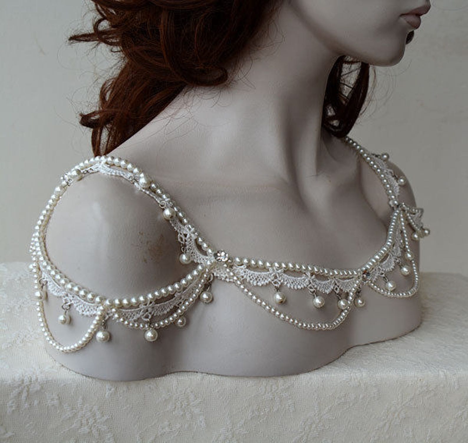 Lace Dress Shoulder Necklace Bridal Shoulder Necklace Etsy