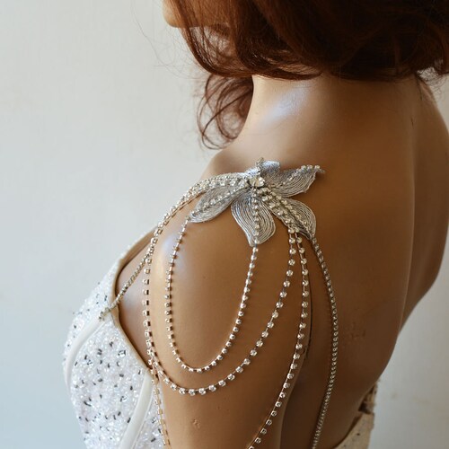 Women's Sparkle Rhinestone Bra Straps - Detachable Crystal Shoulder Chain For Wedding & Evening Dresses