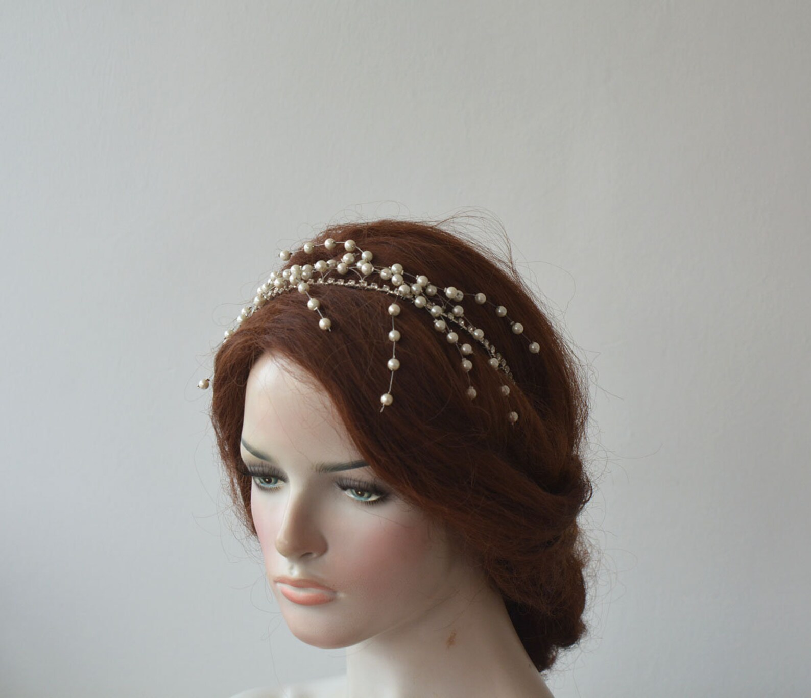 Pearl Bridal Hair Crown for Weddings Crystal Wedding Crown Etsy