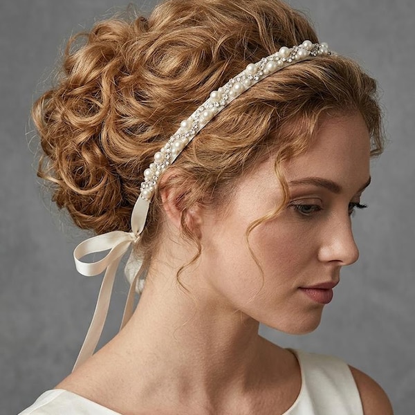 Wedding  Hair Accessories For Bride, Rhinestone and Pearl Hair Piece