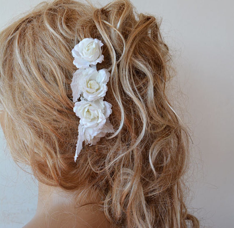 Wedding Flower Hair Comb Pink Hair Flower Comb Bridal Hair Etsy